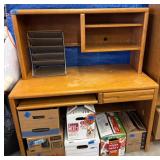 Wooden Desk with Hutch