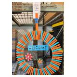 Decorative Clothespin Wreath With Welcome Sign