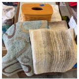 Cotton Bath Rugs & Basket