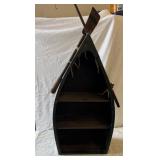 Wooden Boat-Shape Shelf Unit