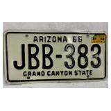 1966 Arizona License Plate