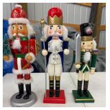 Three Wooden Nutcracker Figurines