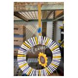 Decorative Clothespin Wreath with Sunflower Accent