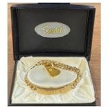 Speidel Gold-Tone Bracelet and Megaphone Pin