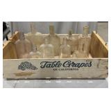Vintage Glass Bottles & Crate