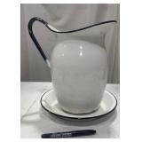 Enamelware Pitcher and Basin