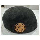 Black Fur Felt Beret