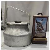 Metal Kettle & Match Box Holder