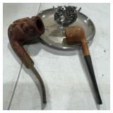 Carved Pipes & Ashtray