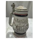 Vintage Car Motifs Ceramic Stein
