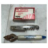 Conoco Playing Cards, Corkscrew, and Chevrolet...