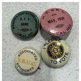 Union and Political Pinback Buttons