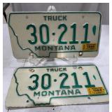 1969 Montana Truck License Plates