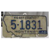 1972 Montana License Plate
