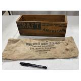 Wood Crate & Grain Exchange Bag