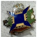 Sterling Enamel Military-Style Brooch