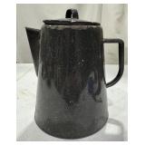 Black Enamel Coffee Pot,
