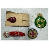 Vintage Red Cross Pins