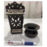 Cast Iron Match Holder and Spittoon