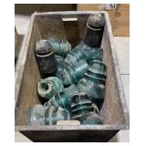 Glass Insulators & Metal Bin