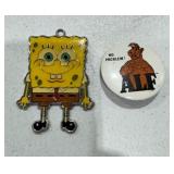 SpongeBob Keychain & ALF Pinback Button
