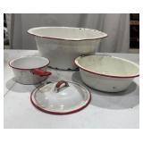 Enamelware Bowls & Saucepan