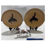 Buckaroo Stoneware Cowboy Plates