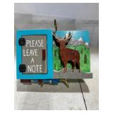 Wooden Note Holder /Deer Scene