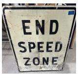 END SPEED ZONE Sign