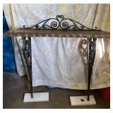 Wrought Iron and Copper Console Table