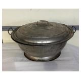 Large 19-Inch Metal Bowl With Lid