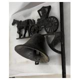 Cast Iron Bell with Horse and Carriage Design