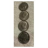4 1971 Kennedy Half Dollars