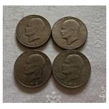 1972 Eisenhower Dollar Coins (Lot of 4)