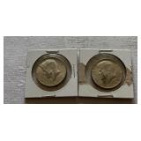 Two 1964 Kennedy Half Dollars
