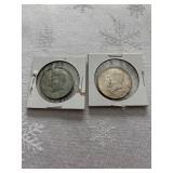 Two 1960s Kennedy Half Dollar Coins