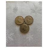 Three Kennedy Half Dollars