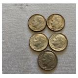 Five Roosevelt Dimes