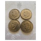 Four 1978 Eisenhower Dollars