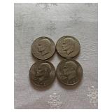 Four Eisenhower Dollar Coins