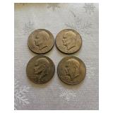 Four 1974 Eisenhower Dollars