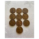 10 Lincoln Wheat Pennies