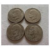 Four 1972 Eisenhower Dollars