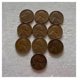 Ten Wheat Pennies