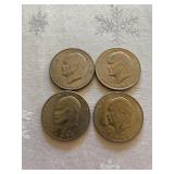 Four Eisenhower Dollar Coins