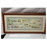 Framed Pony Express Route Map (28ï¿½ x 13ï¿½)