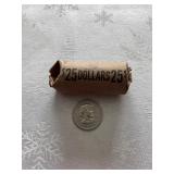 Roll of $25 in U.S. Quarters with Loose Coin