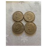 1977 Eisenhower Dollar Coin Set of Four
