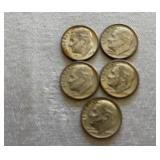 Five Roosevelt Dimes