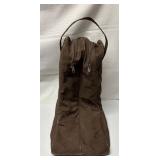 Brown Dual-Zipper Boot Bag